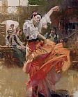 Famous Flamenco Paintings - FLAMENCO IN RED
